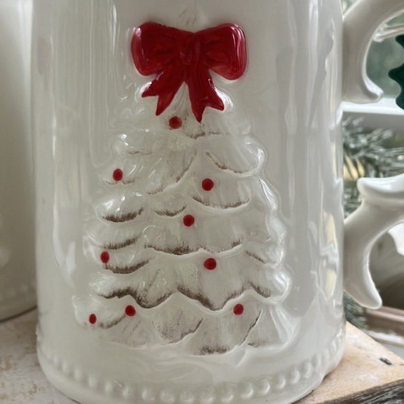PAIR Merry and Bright Christmas Tree Mugs Tankards - Picture 3 of 8